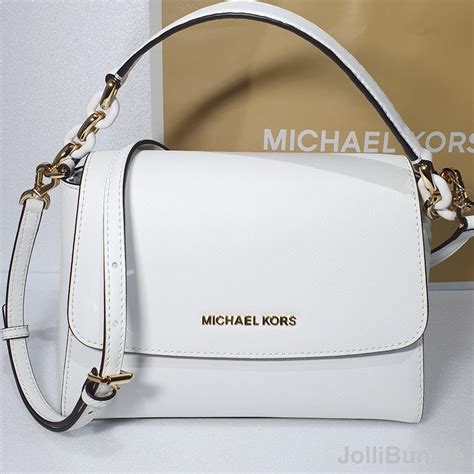 michael kors optic white crossbody|Michael Kors white small crossbody.